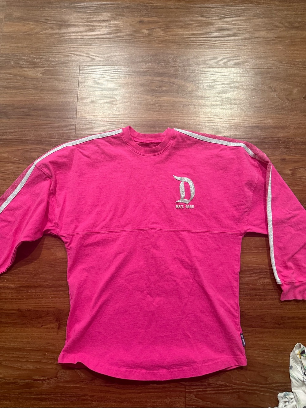 Pink Women's Long Sleeve Jersey with White Stripe